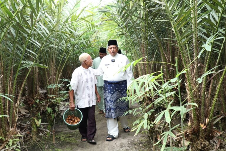 Mukadi Si Pembudidaya Salak Madu Tak Nyangka Kebun Salaknya di Kunjungi Bupati Siak