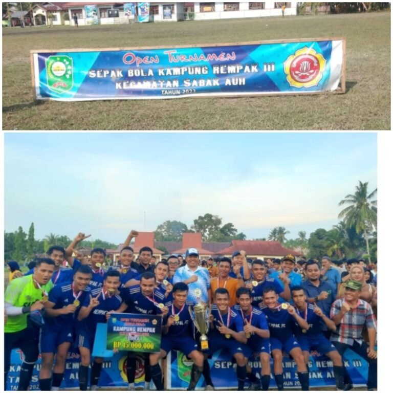 Club Tuan Rumah Marabunta FC Keluar Sebagai Juara di Open Turnamen Sepak Bola Rempak Cup III , Penghulu Salman: Ini Ajang Menggali Potensi