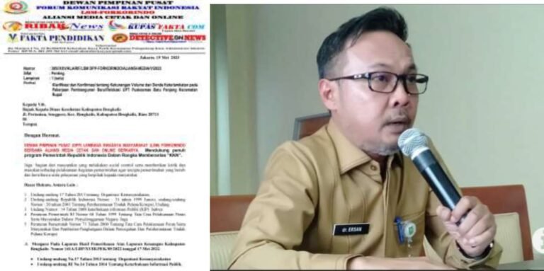 Kepala Dinkes Bengkalis Diduga Kebakaran Jenggot dan Tidak Terima Atas Pemberitaan Media MANDIRIPOS.COM
