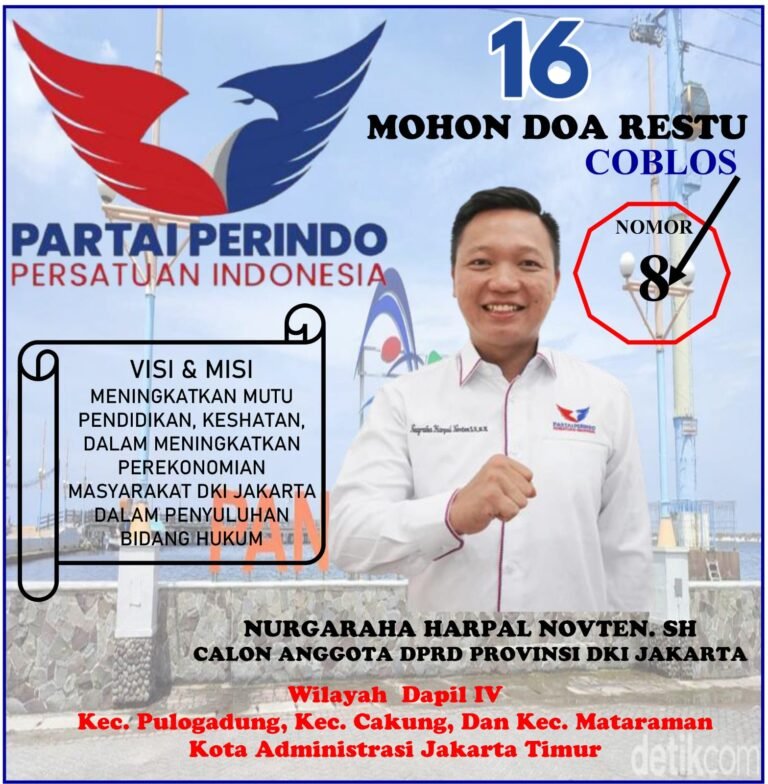 Nurgaraha Harpal Novten,SH Caleg DPRD Provinsi DKI Jakarta Dapil IV