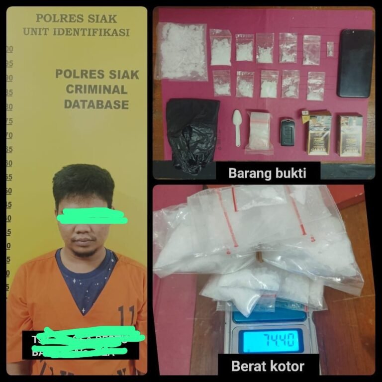 Perangi Narkoba, Satres Narkoba Polres Siak Kembali Ringkus Pria Diduga Pelaku Penyalahgunaan Narkotika.