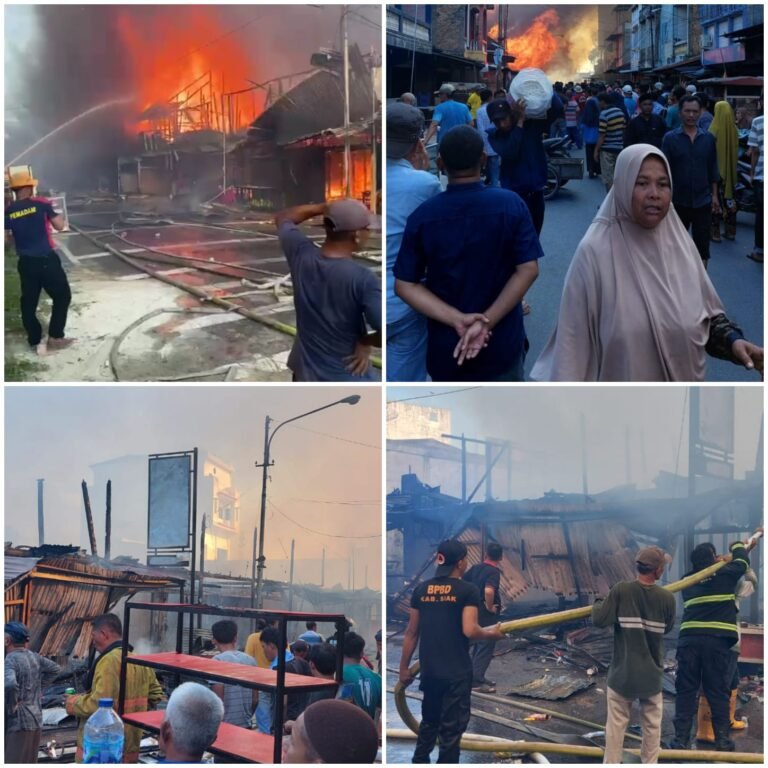 Sungai Apit Berduka, Belasan Ruko Hangus Terbakar di Pasar Sungai Apit, Ini Daftar Pemilik Ruko