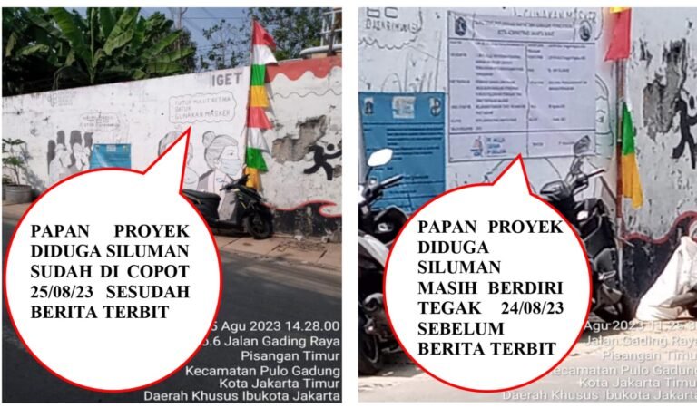 Copot Papan Proyek Siluman, Kasudin PRKP Jakarta Timur Diduga Kebakaran Jengot
