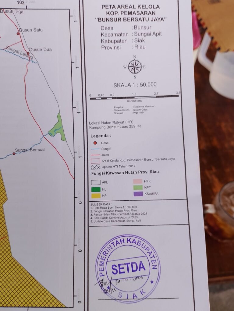 Gunakan Stempel SETDA Siak, Ketua Koperasi PBBJ di Bunsur Klaim Kuasai Ratusan Hektar Lahan Tora