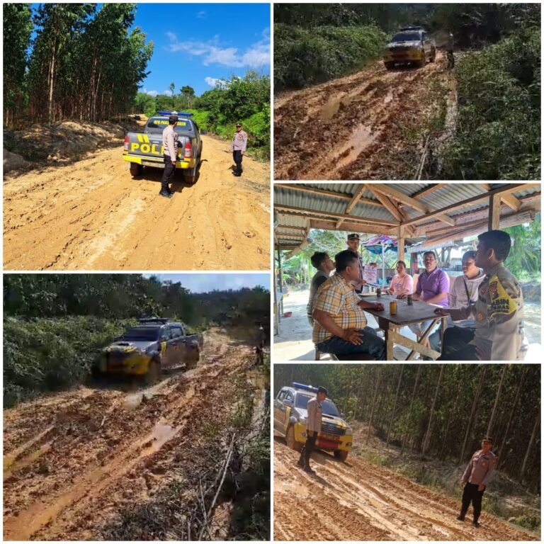 Tempuh Jalur Ekstreme, Polsek Sei Mandau Beri Himbauan ke Masyarakat Kampung Terdalam, Demi Wujudkan Pemilu Aman dan Damai