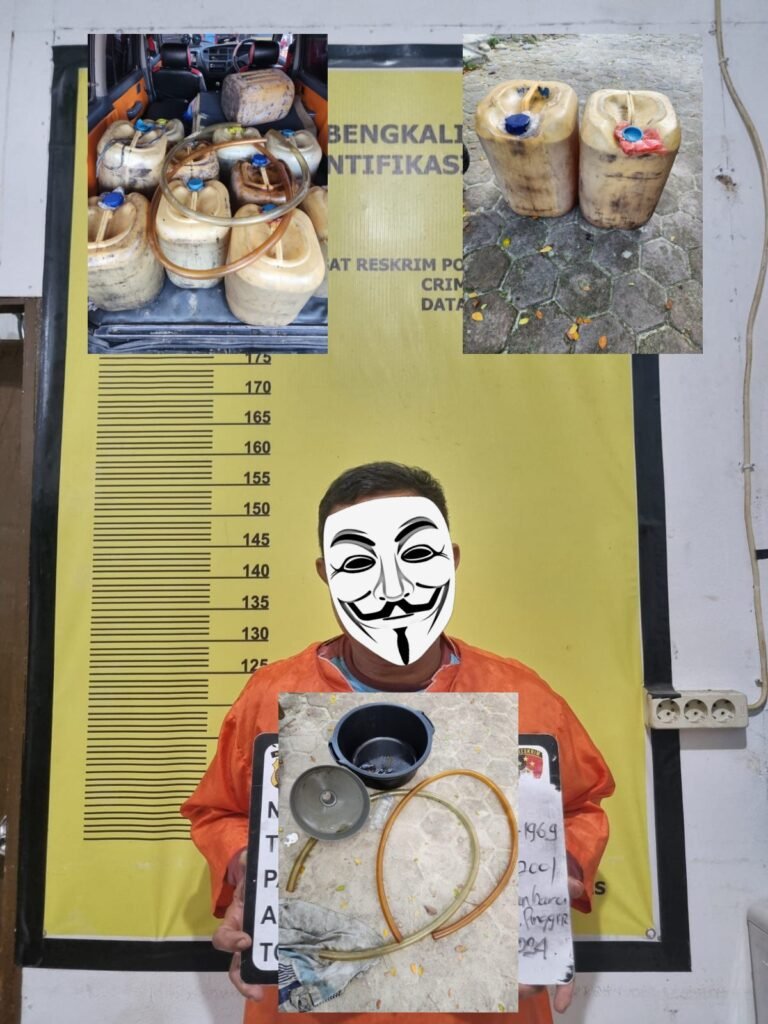Timbun dan Suling Minyak Solar, Pria Ini Ditangkap Sat Reskrim Polres Bengkalis