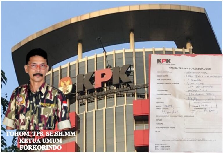 Dugaan E-Katalog 5 Dinas Bermasalah, Ketum Forkorindo Pusat Laporkan ke KPK