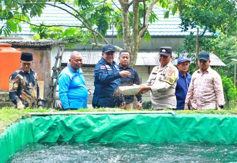 Bupati Alfedri Panen Perdana Budidaya Ikan Lele, di Kampung Sawit Permai Program Ketahanan Pangan