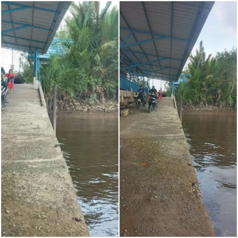 Membahayakan, Dermaga Penyebrangan Sei Bayam – Sei Apit Hanya Ada Dua Tiang