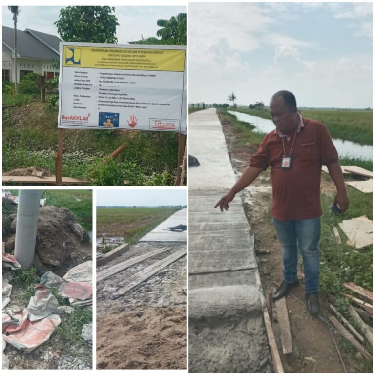 Penghulu Bungaraya Diduga Terima Setoran dari KKAD, Semenisasi Jalan Pertanian di Bungaraya Tak Gunakan Besi Tikar dan Rendemix