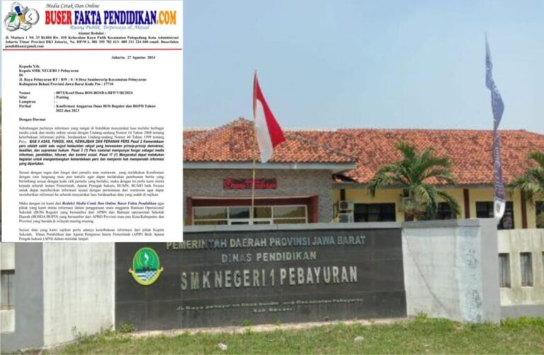 EN Kepala SMKN 1 Pebayuran Bekasi Diduga Belenggu Kebebasan Pers