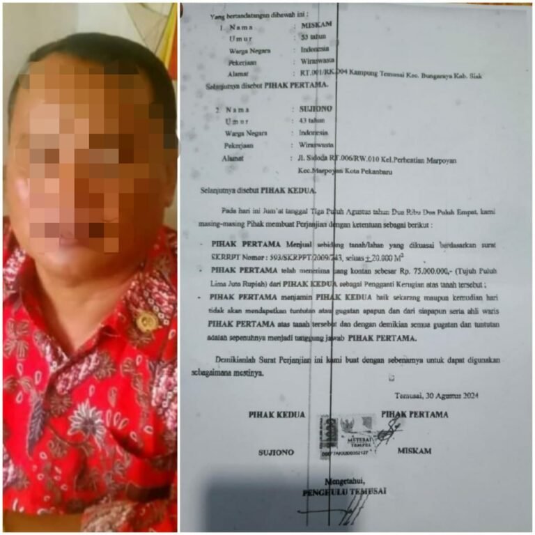 Diduga Penghulu Temusai Dan Miskam Kongkalikong Jual Lahan Milik Perkumpulan Tani Tuasai
