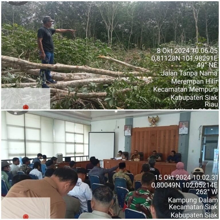 Antoni Cs Enggan Hadir, PemCam Siak Fasilitasi Mediasi Masalah Sengketa Lahan 300 Ha di Kampung Rawang Air Putih