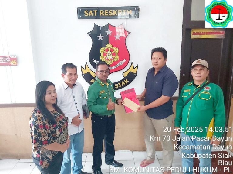 Diduga Korupsi Dana Desa, Mantan Kepala Desa Jambai Makmur Kandis Dilaporkan Ke Tipikor Polres Siak