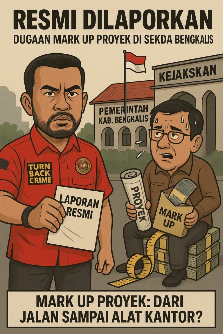 Forkorindo Resmi Laporkan Bagian Umum Sekda Bengkalis Negeri Terubuk, Atas Dugaan Mark-Up/Fiktif Berbagai Proyek