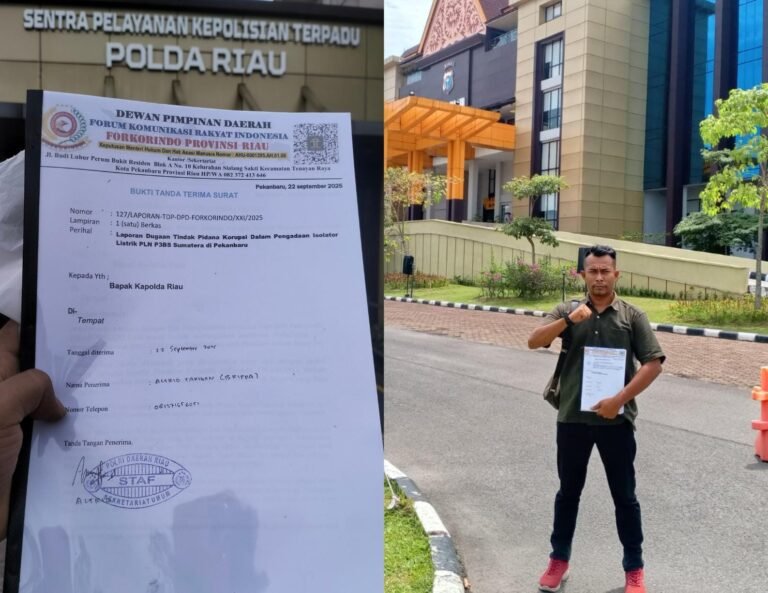 Forkorindo Riau Resmi Laporkan PLN P3BS ke Polda: Dugaan Korupsi Rp38 Miliar Pengadaan Isolator Listrik