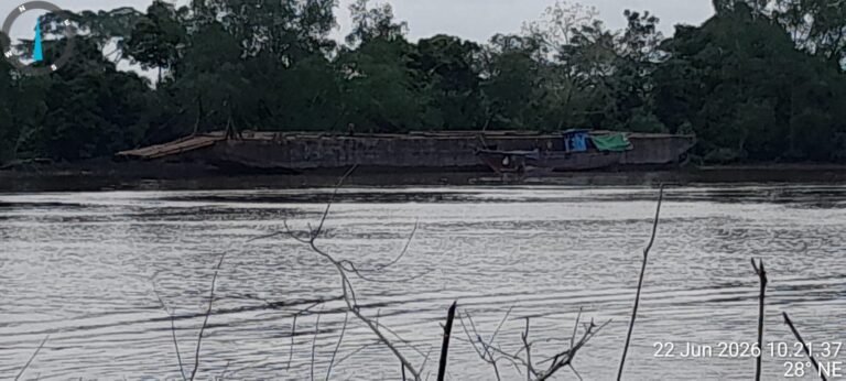 Penyandaran dan Aktivitas Pemotongan Tongkang di Tepian Sungai Siak Diduga tak Kantongi Izin KSOP, Legalitas Dipertanyakan